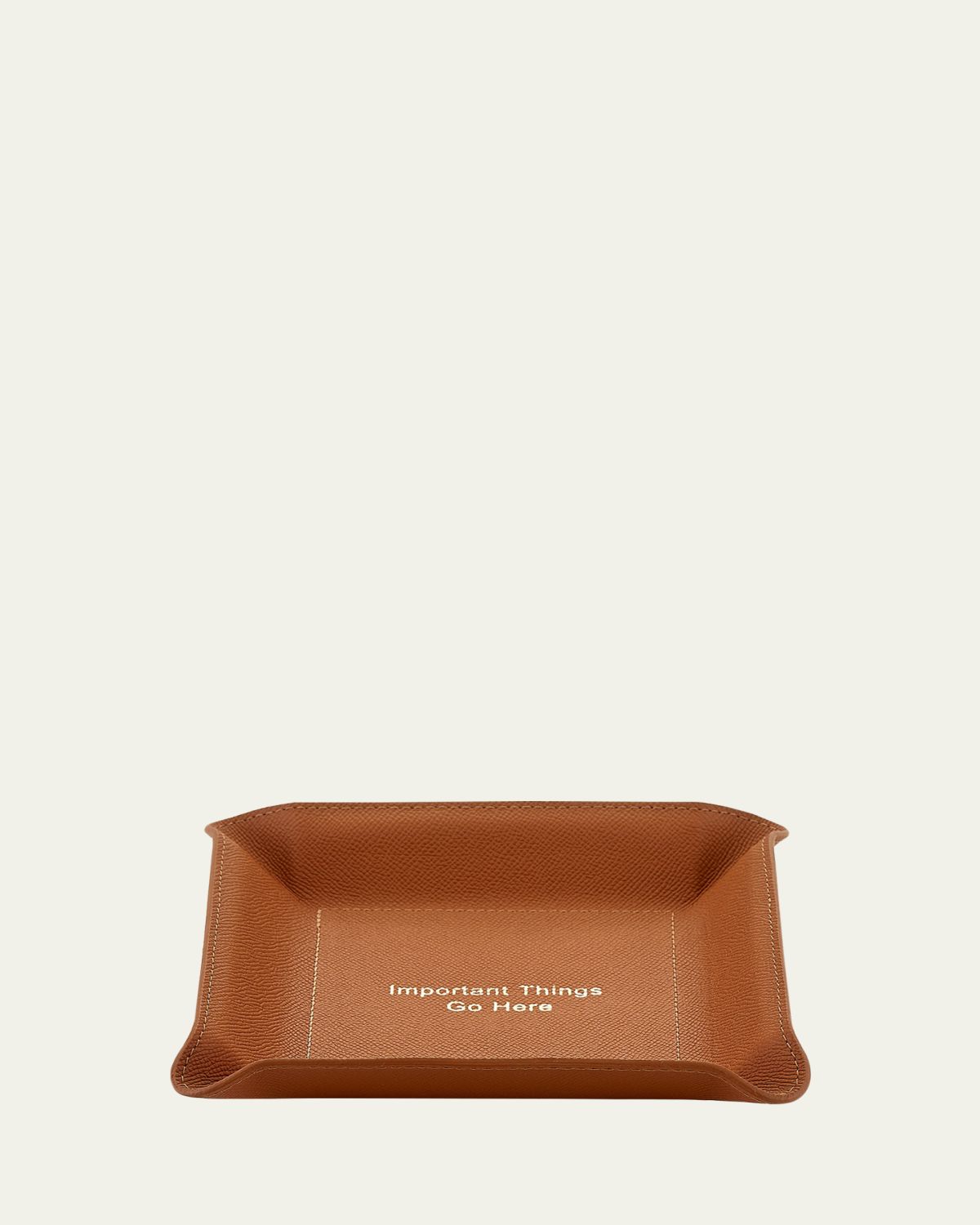 Graphic Image "Important Things Go Here" Leather Valet Tray