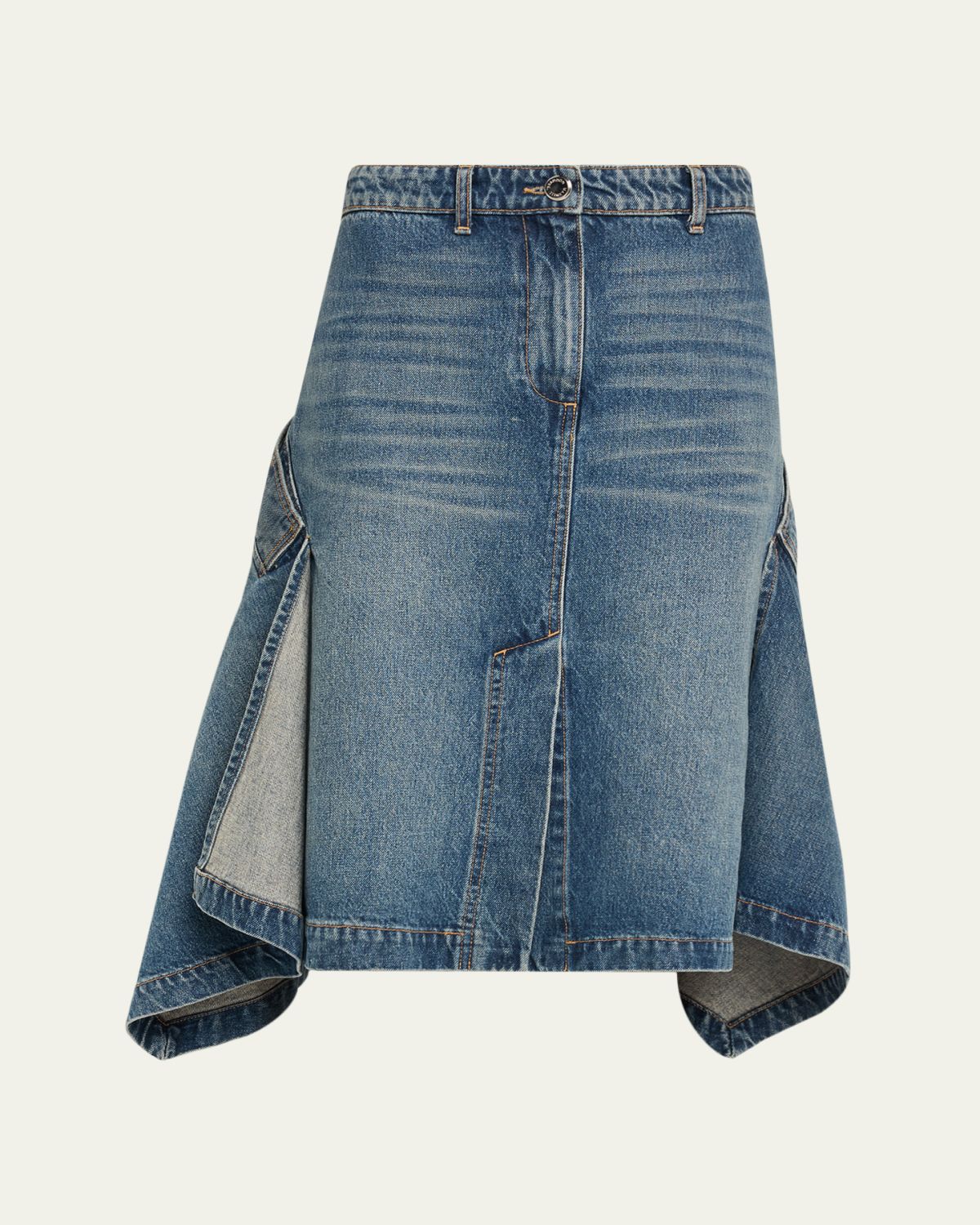 Brandon Maxwell Frankie Denim Handkerchief Skirt