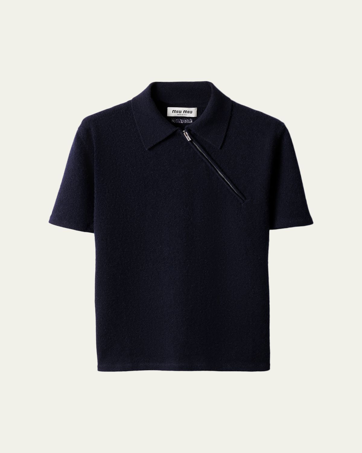 Miu Miu Cashmere Short-Sleeve Polo Shirt
