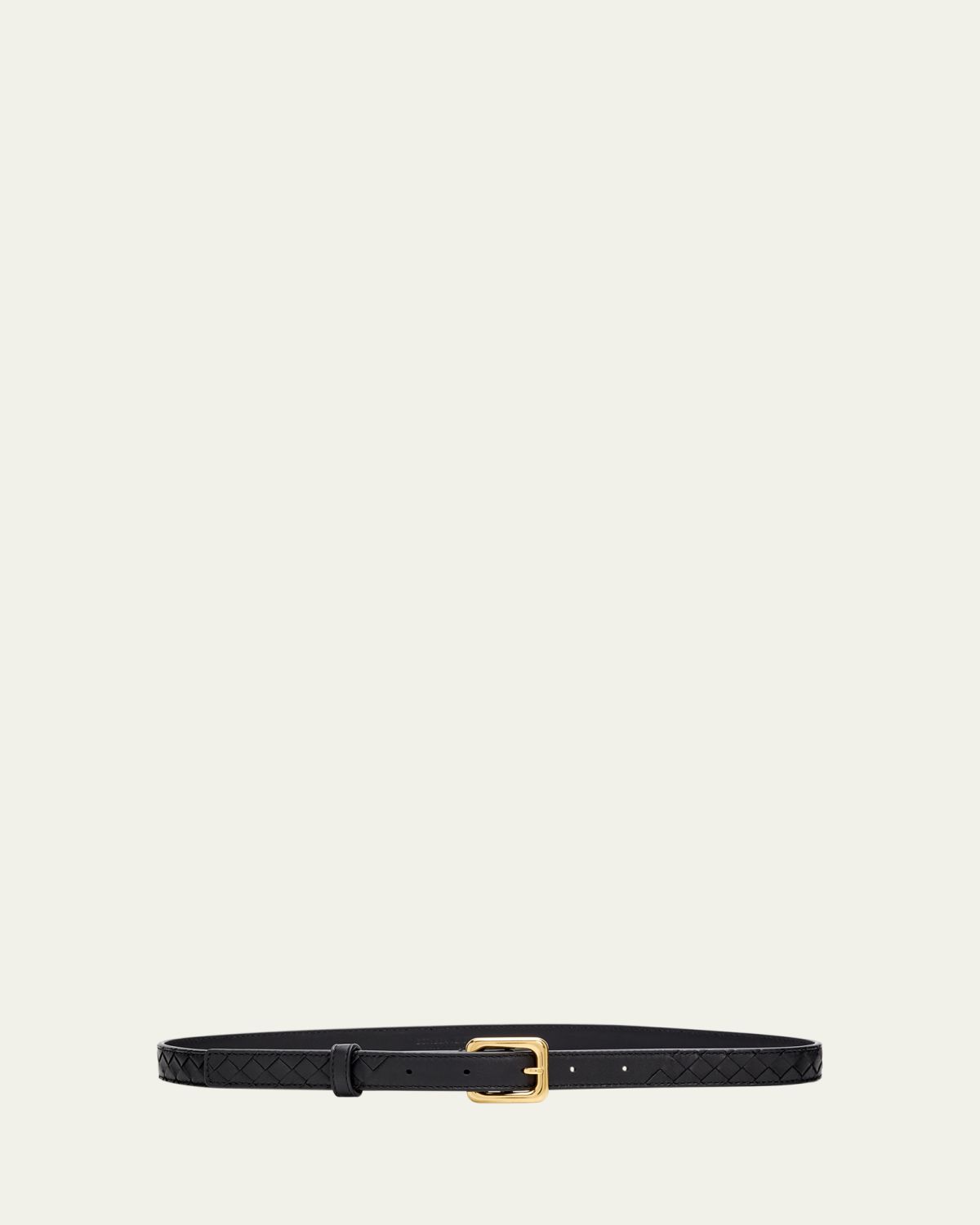 Bottega Veneta Watch-Buckle Intrecciato Leather Belt