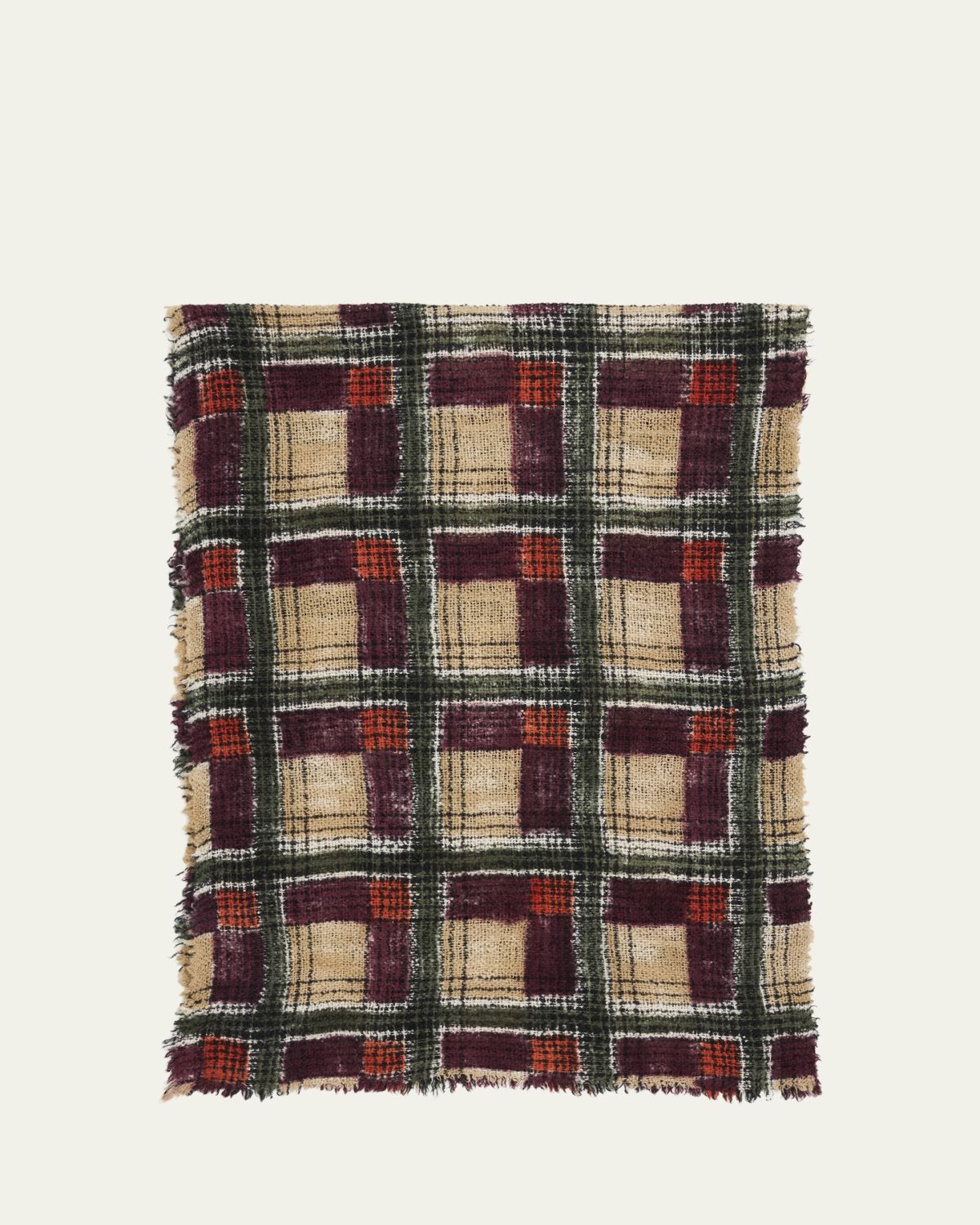 Faliero Sarti Moro Geometric Scarf with Hand-Painted Effect