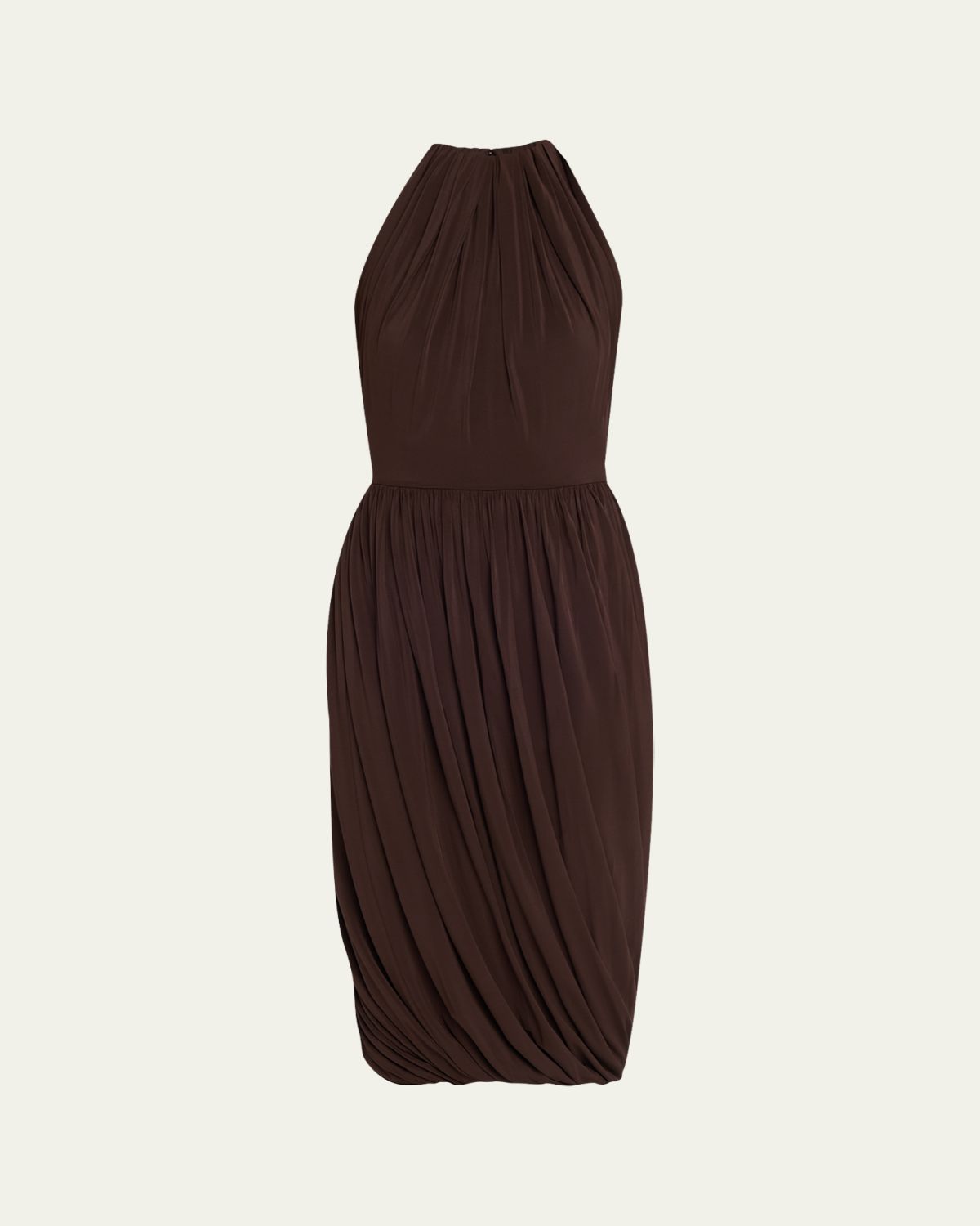 ALAIA Gathered Jersey Midi Dress