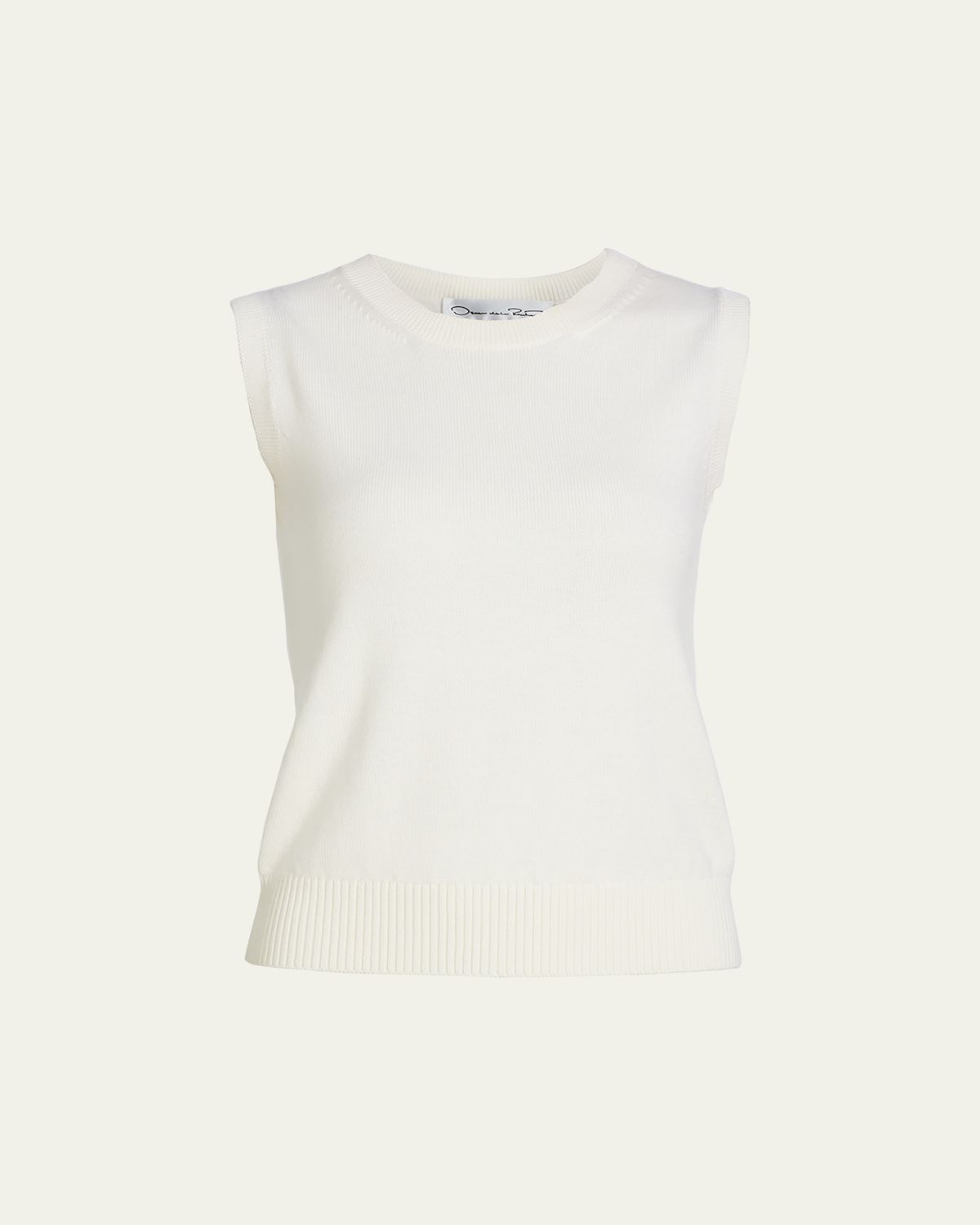 Oscar de la Renta Solid Wool Knit Tank Top