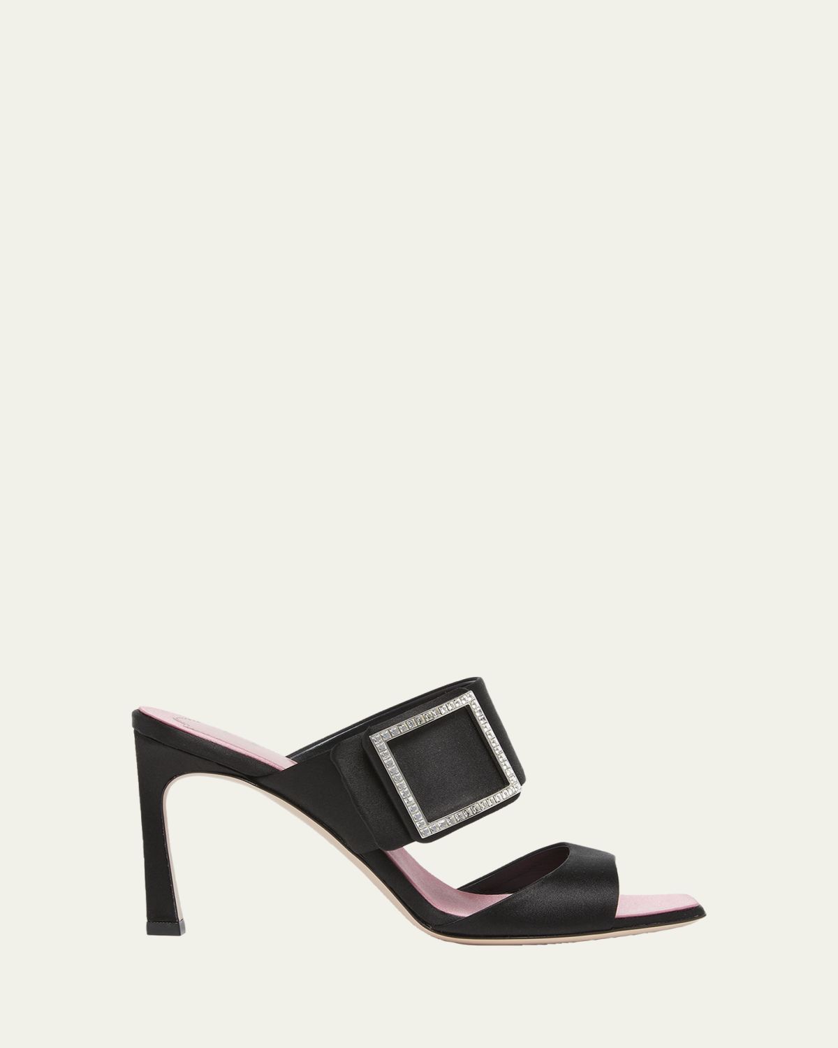 Roger Vivier 85mm Trompette Strass Satin Mules
