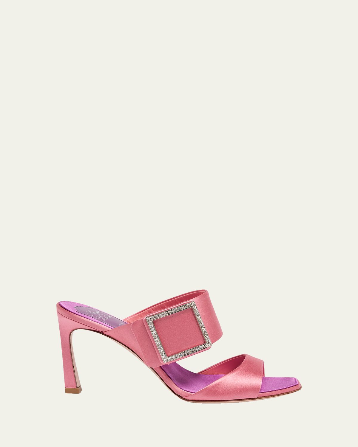 Roger Vivier 85mm Trompette Strass Satin Mules