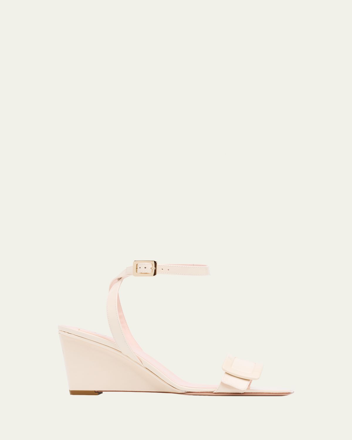 Roger Vivier 60mm Belle Vivier Patent Leather Wedge Sandals