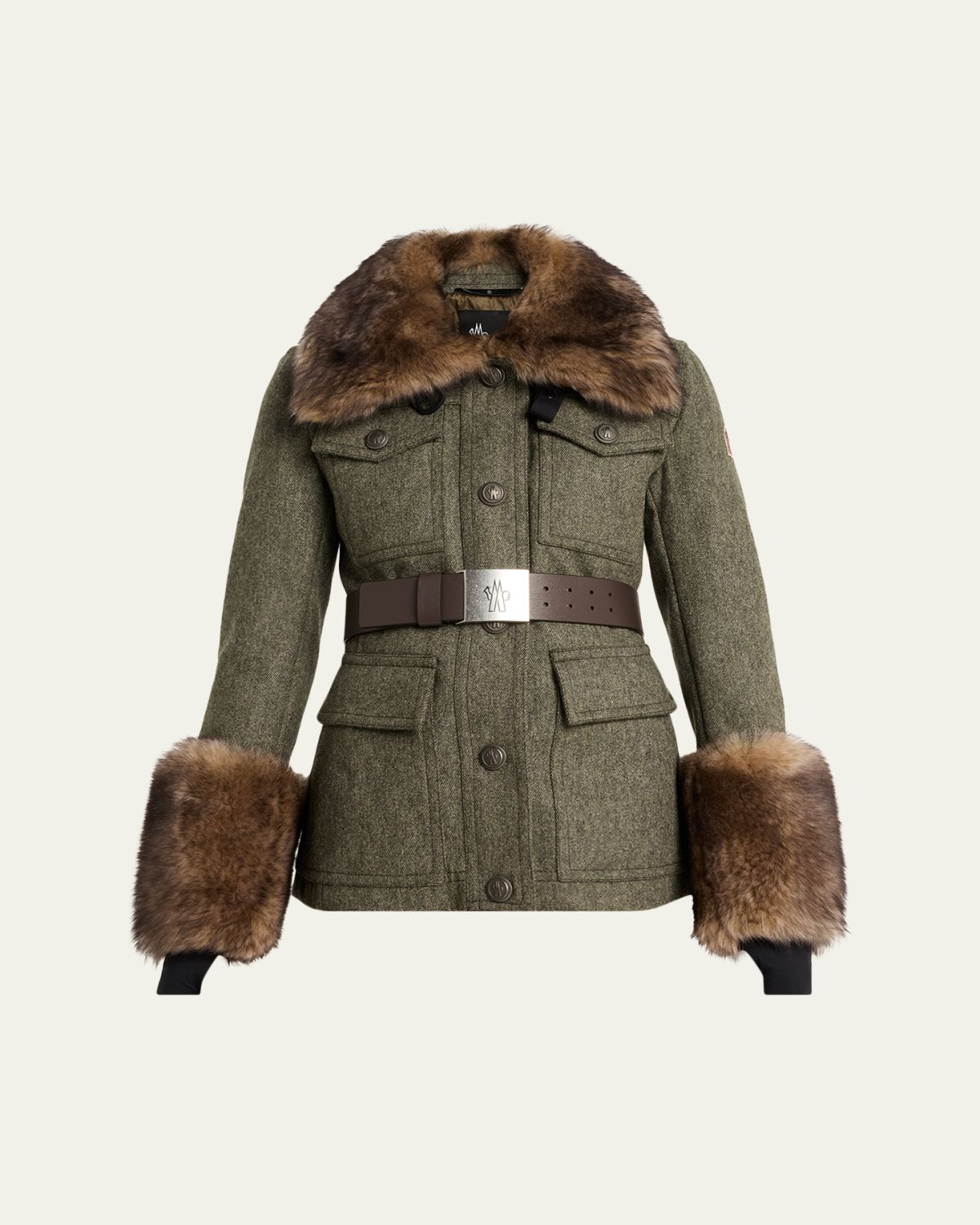 Moncler Devez Shearling-Trim Field Jacket