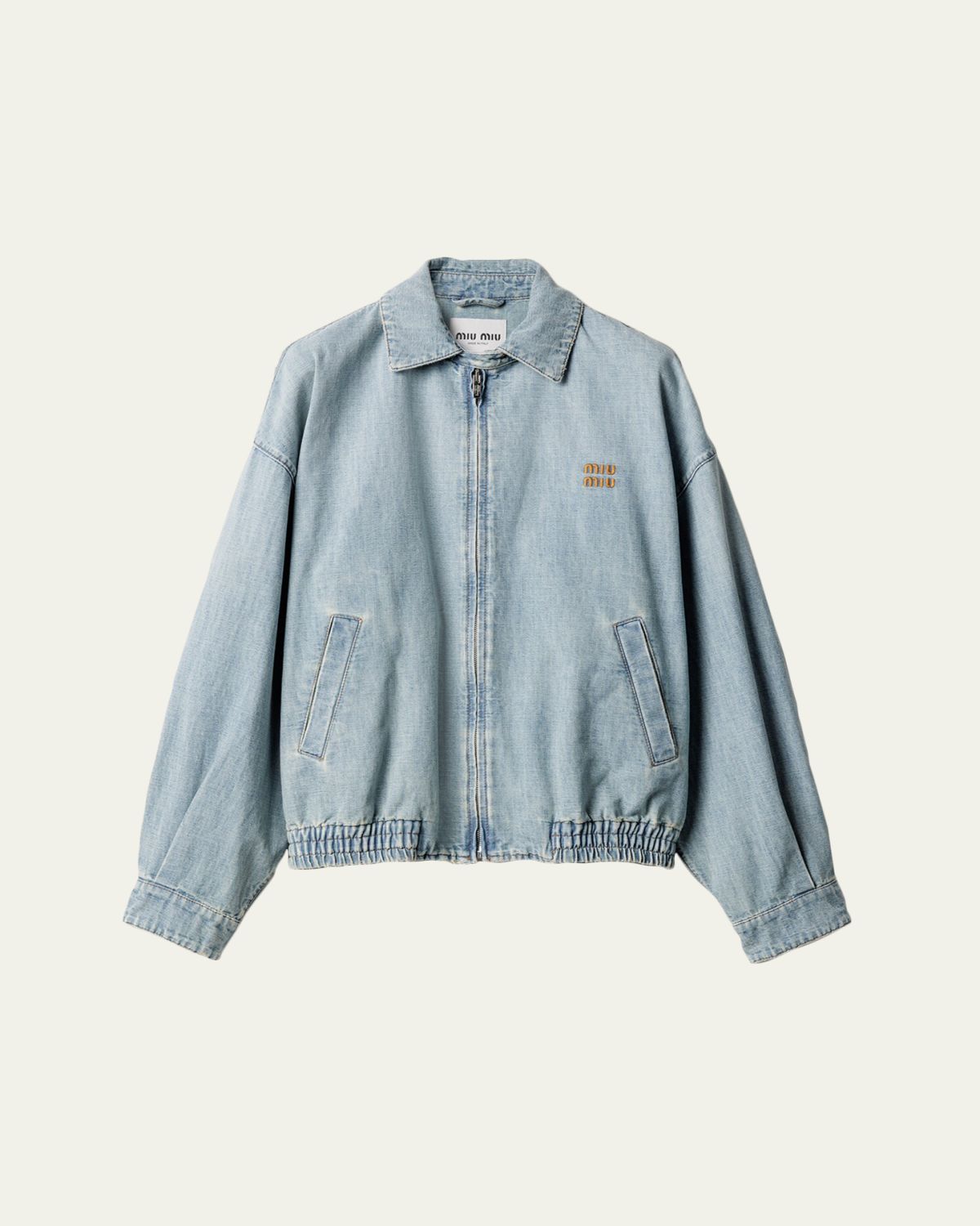 Miu Miu Denim Zip Bomber Jacket