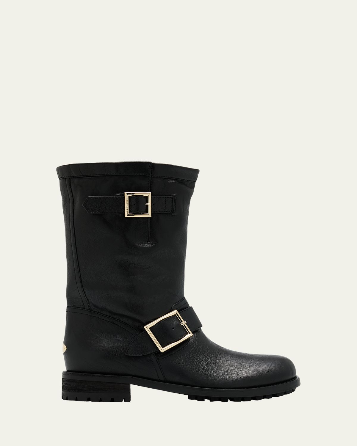 Jimmy Choo Biker Mid Leather Mid-Calf Boots