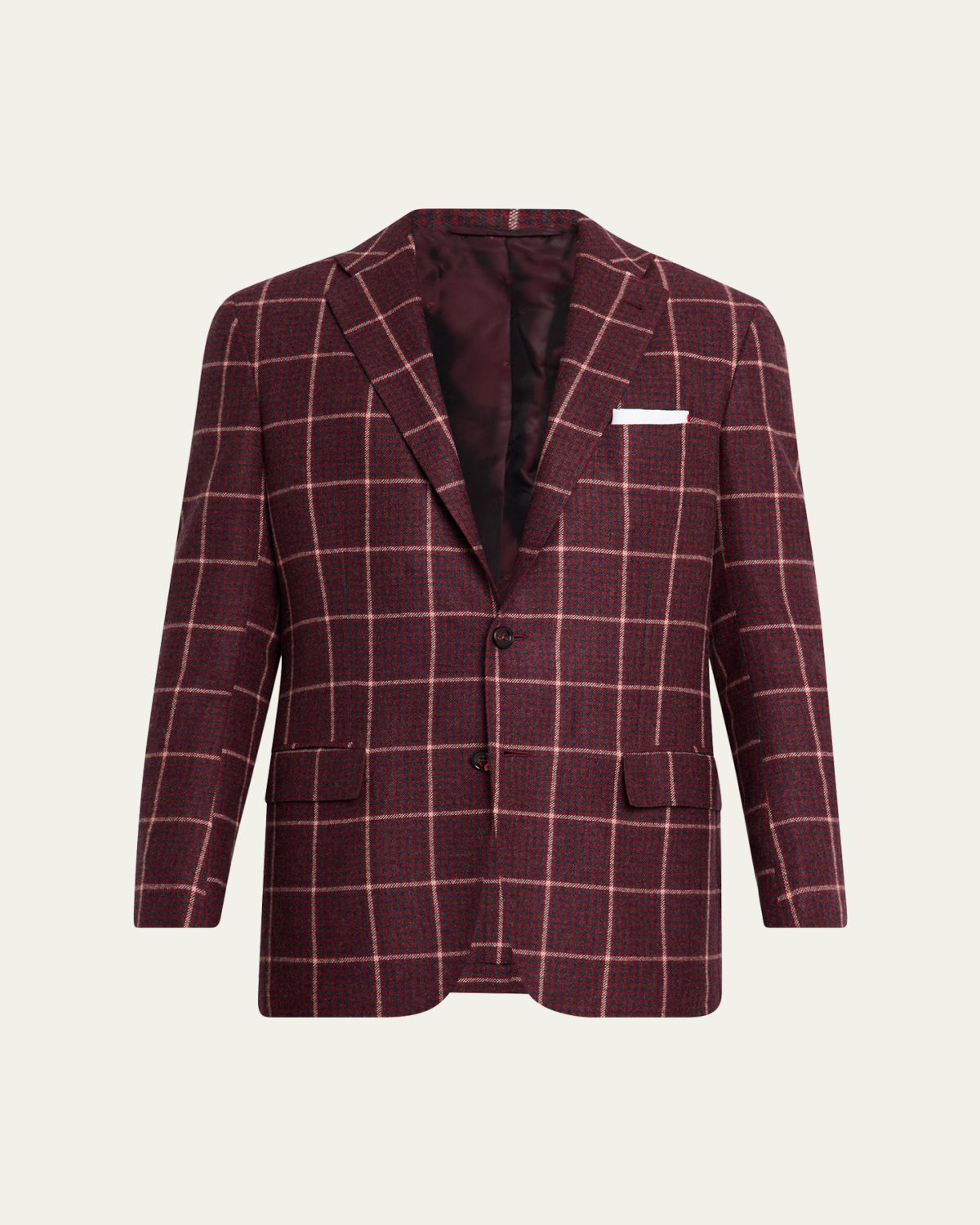 Kiton Men's Cashmere Check Sport Coat