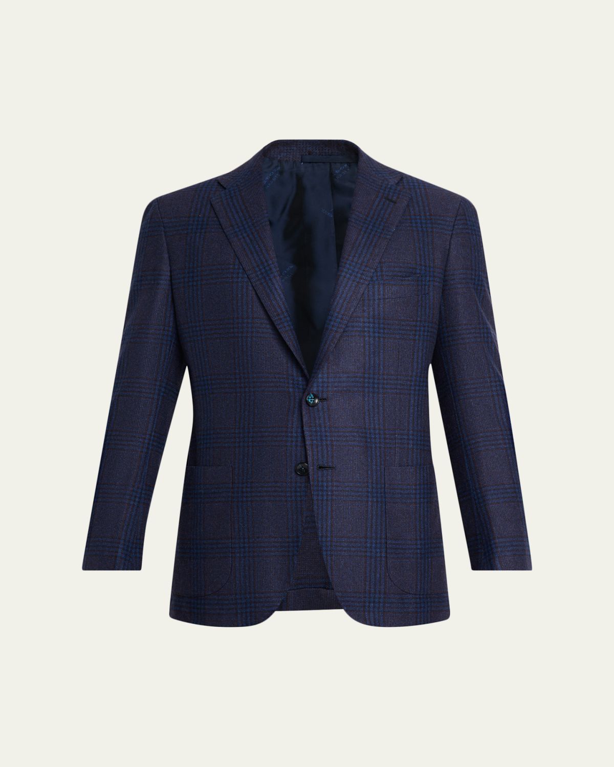 Kiton Men's Glen Plaid Cashmere Sport Coat