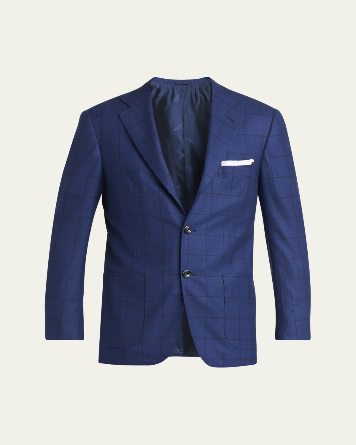 Kiton Men's Royal Blue Virgin Wool Sport Coat