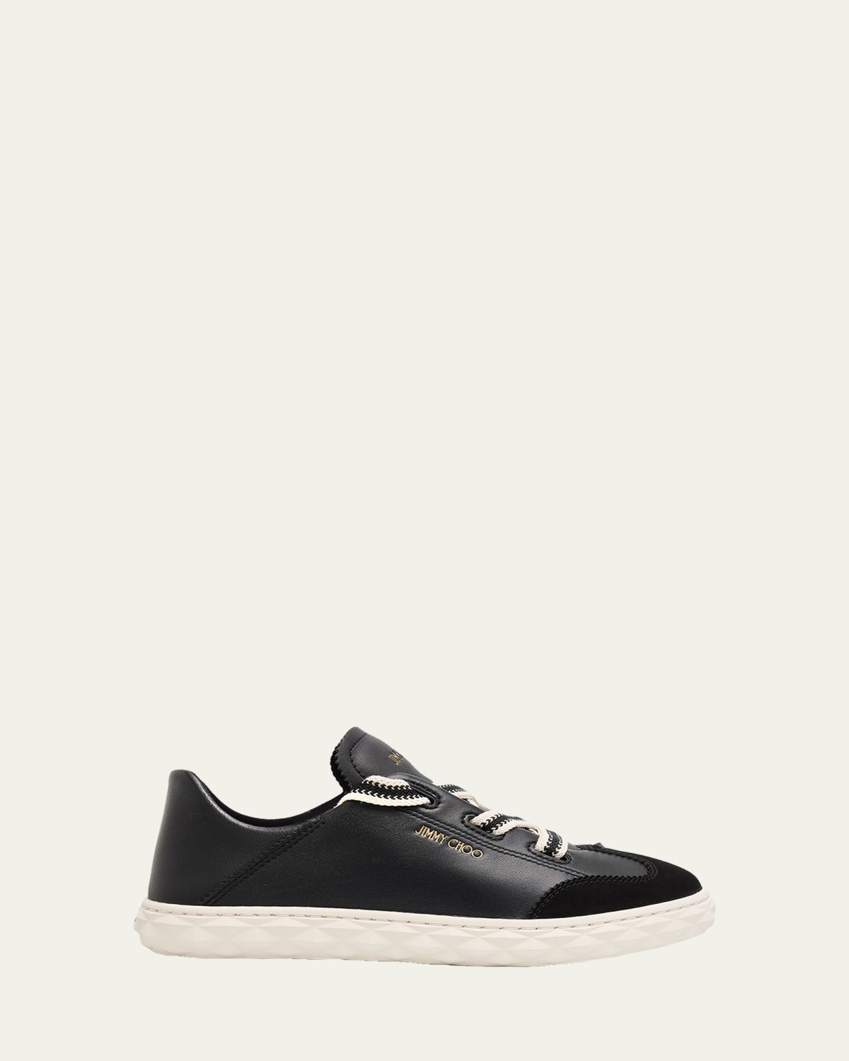Jimmy Choo Diamond Light Flex Mixed Leather Low-Top Sneakers