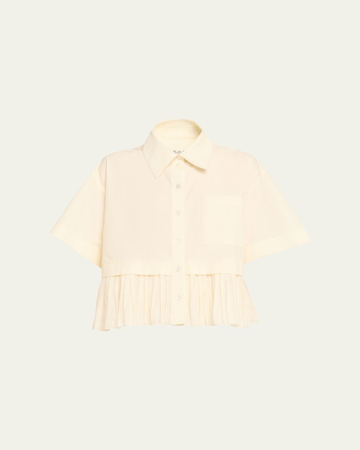 Sea Solene Pleated Combo Button-Front Shirt