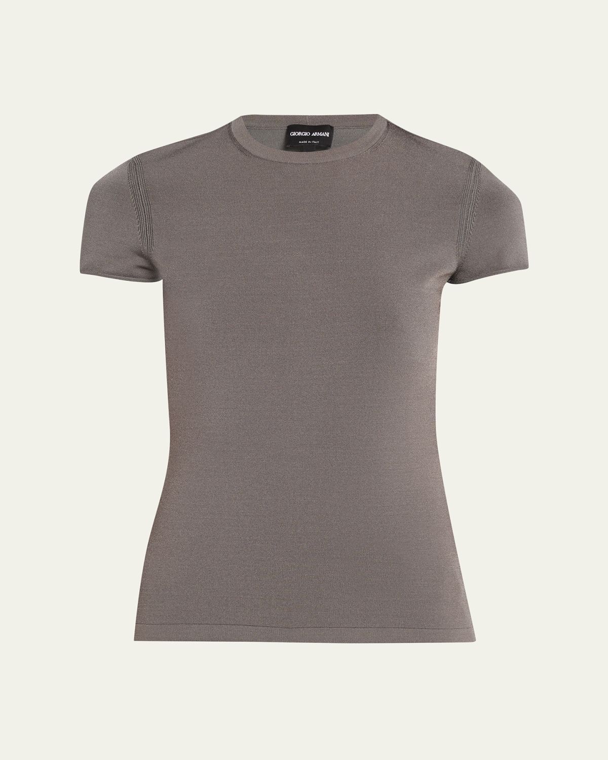 Giorgio Armani Crewneck Ribbed Jersey Tee