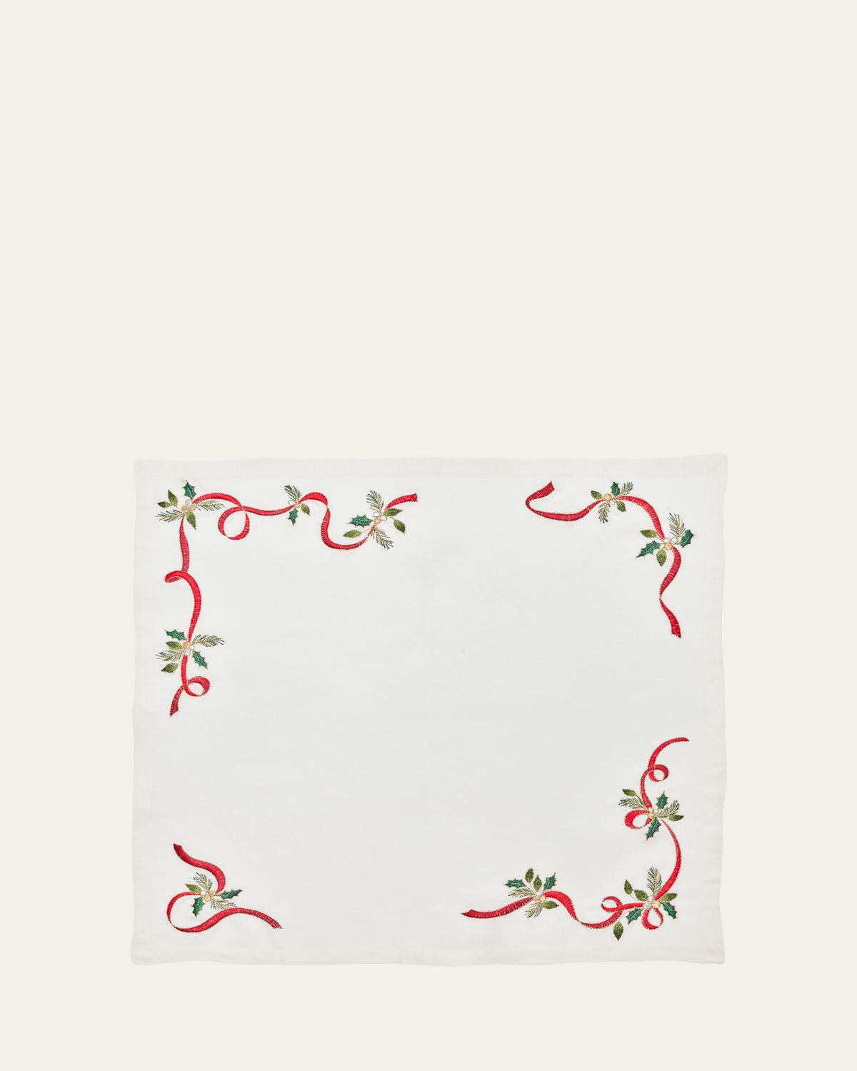 Kim Seybert Christmas Ribbon Embroidered Napkin