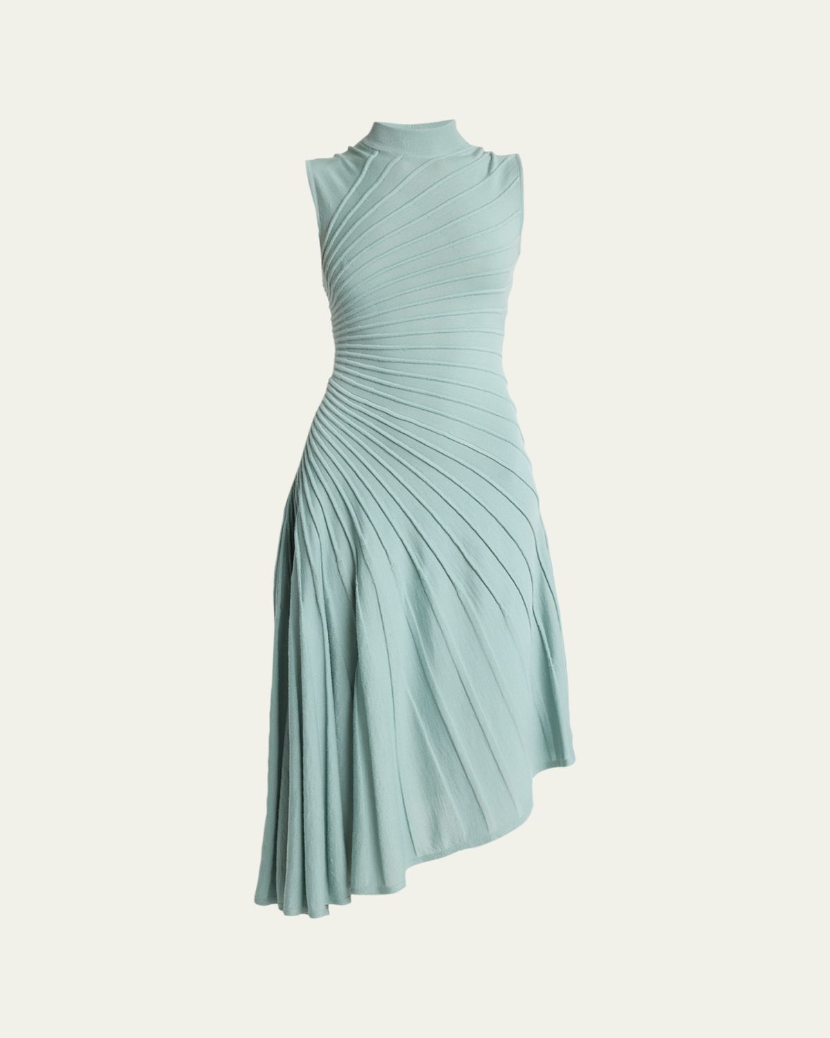 ALAÏA Mock-Neck Sculpting Wool Dress | Thumbnail 6
