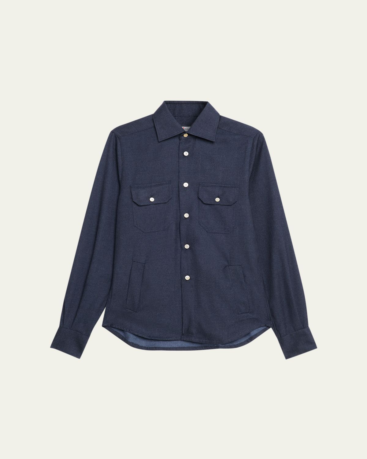 Kiton en's Cashmere Twill Double-Pocket Button-Down Shirt