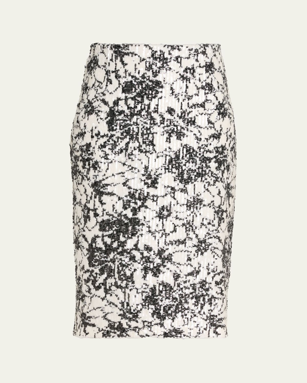 Prabal Gurung Floral Sequined Midi Pencil Skirt