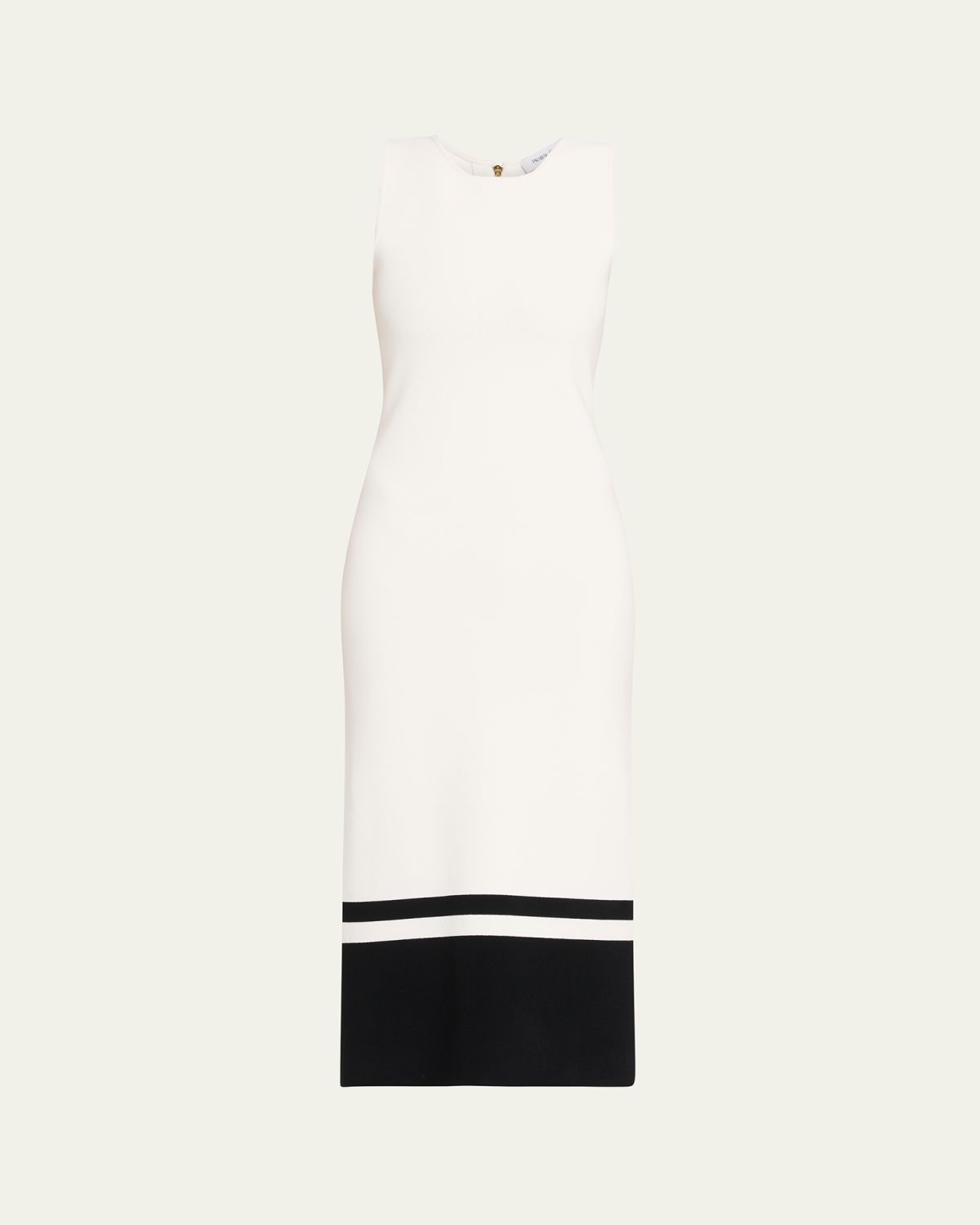 Prabal Gurung Sleeveless Compact Knit Two-Tone Midi Dress