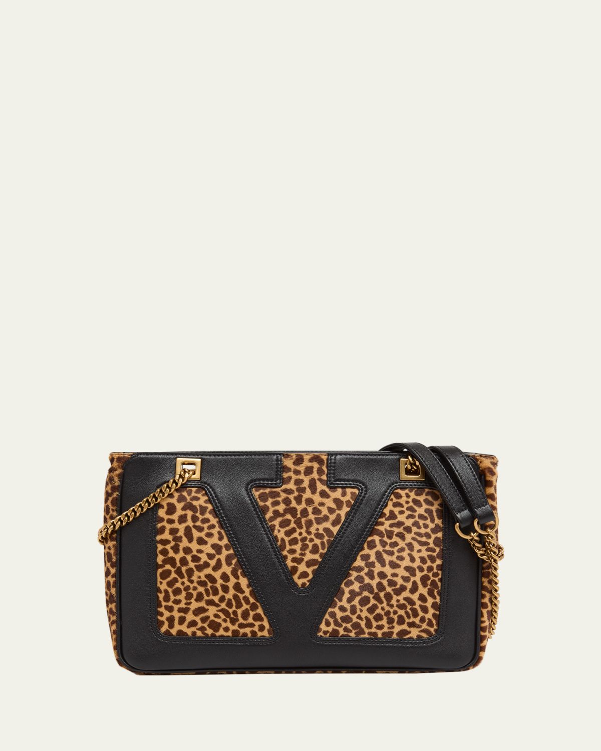 Valentino Garavani Small Animal-Print Calf Hair VLogo Tote Bag