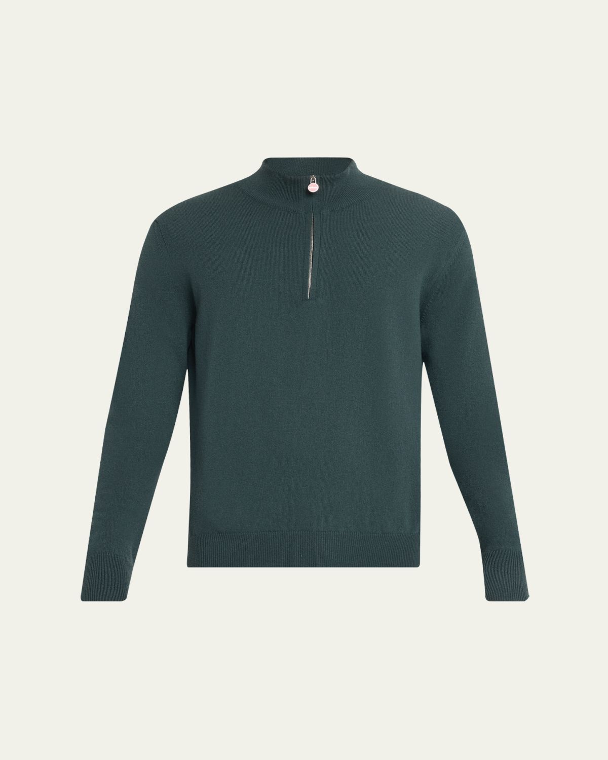 Kiton Men's 12gg Cashmere Mock Neck Quarter-Zip weater