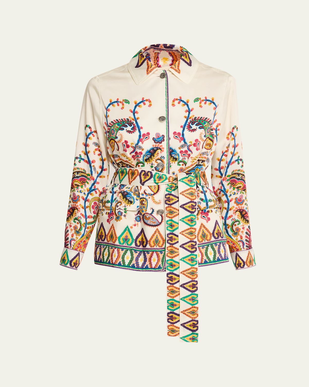 Etro Belted Paisley Silk Field Jacket