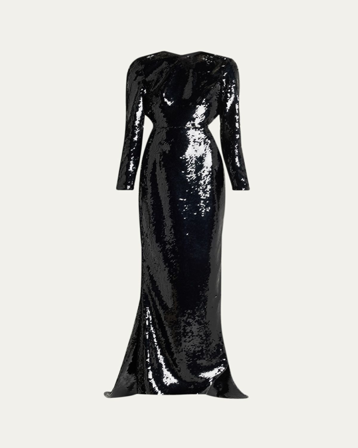 Stella McCartney Sequined Long-Sleeve Backless Trumpet Gown