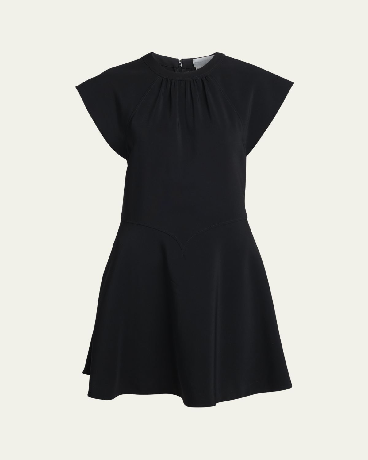 Stella McCartney Cap-Sleeve V-Waist Mini Dress