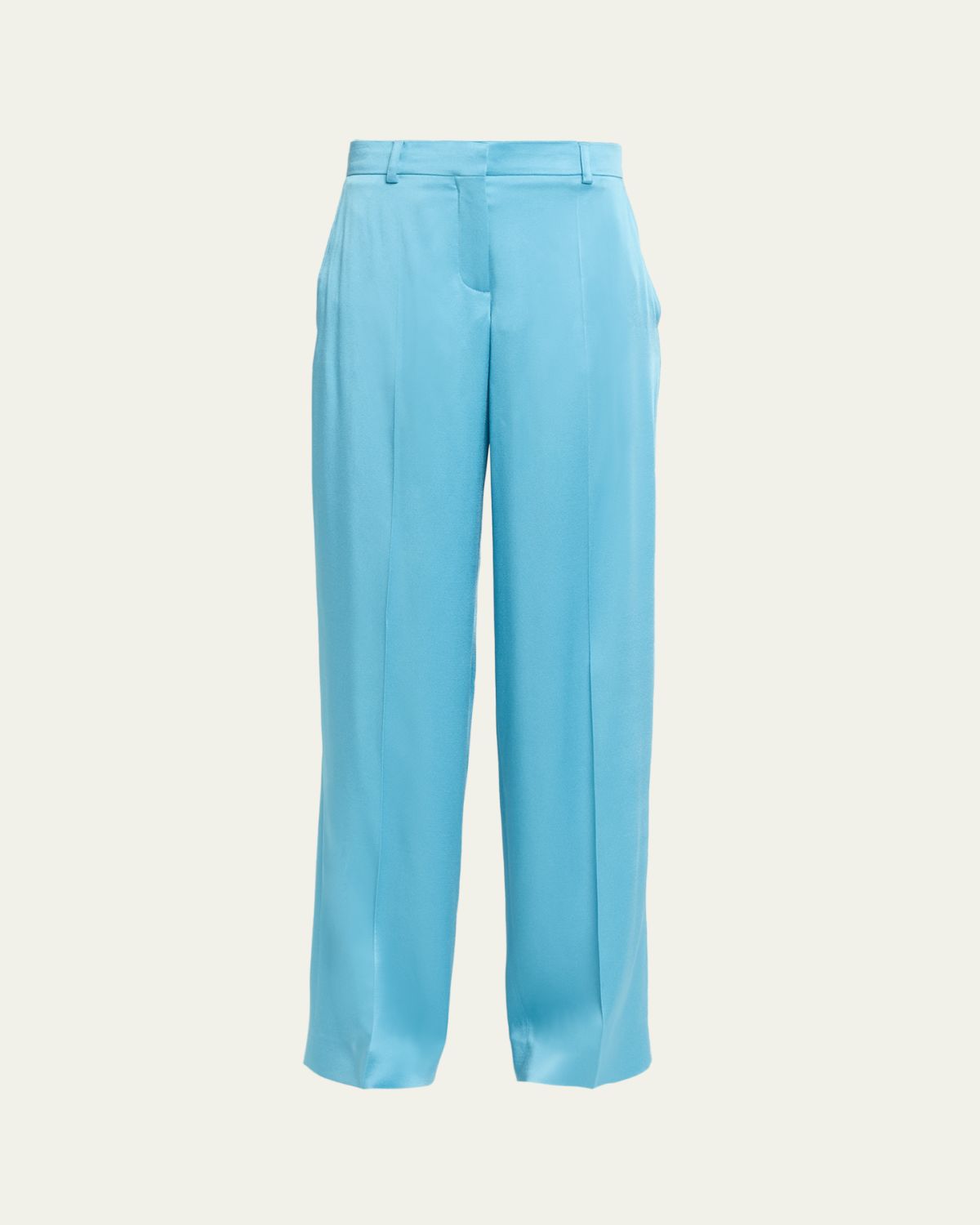 Stella McCartney Dropped-Waist Satin Straight-Leg Trousers