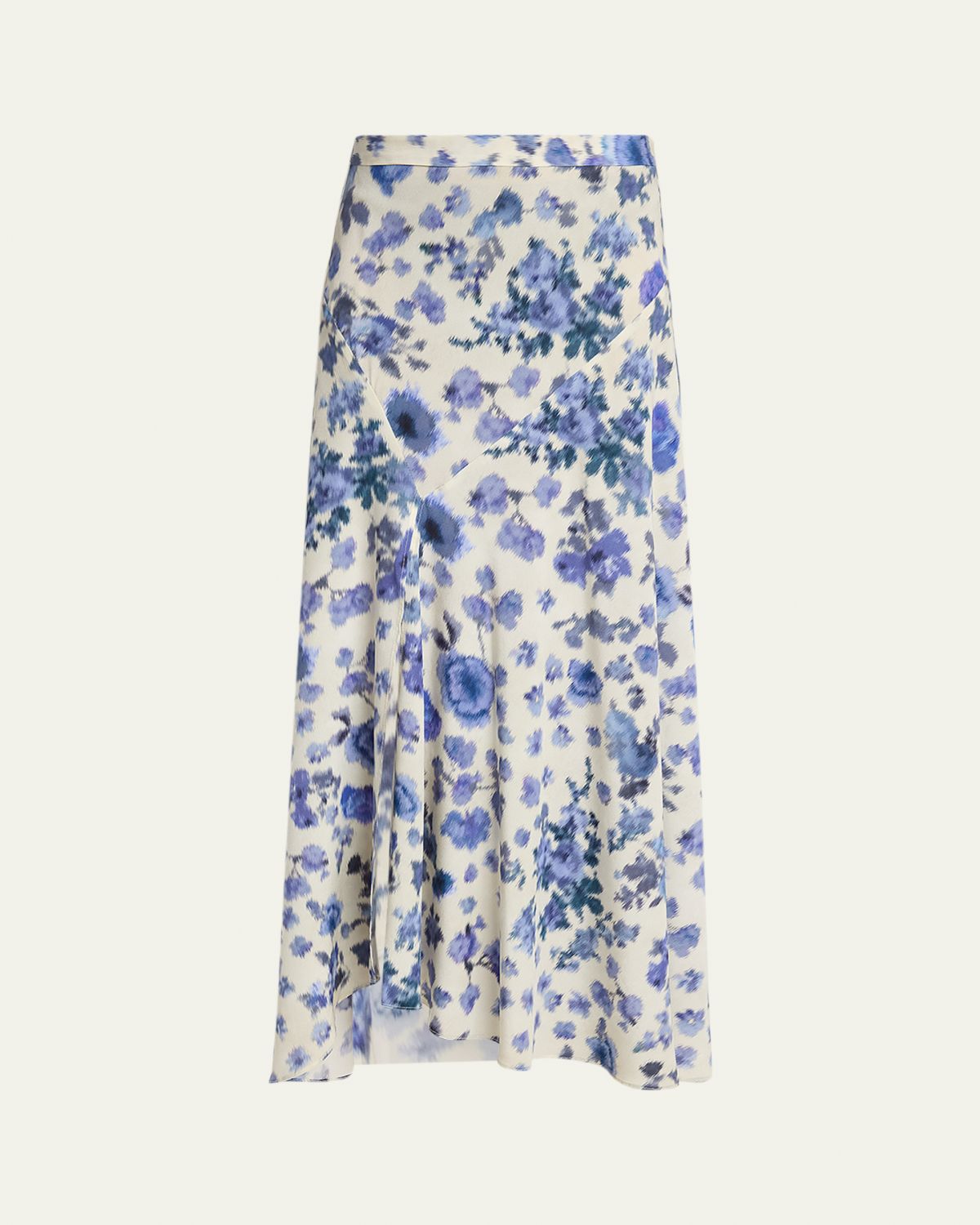 Sakura Blur Floral Slit Midi Skirt