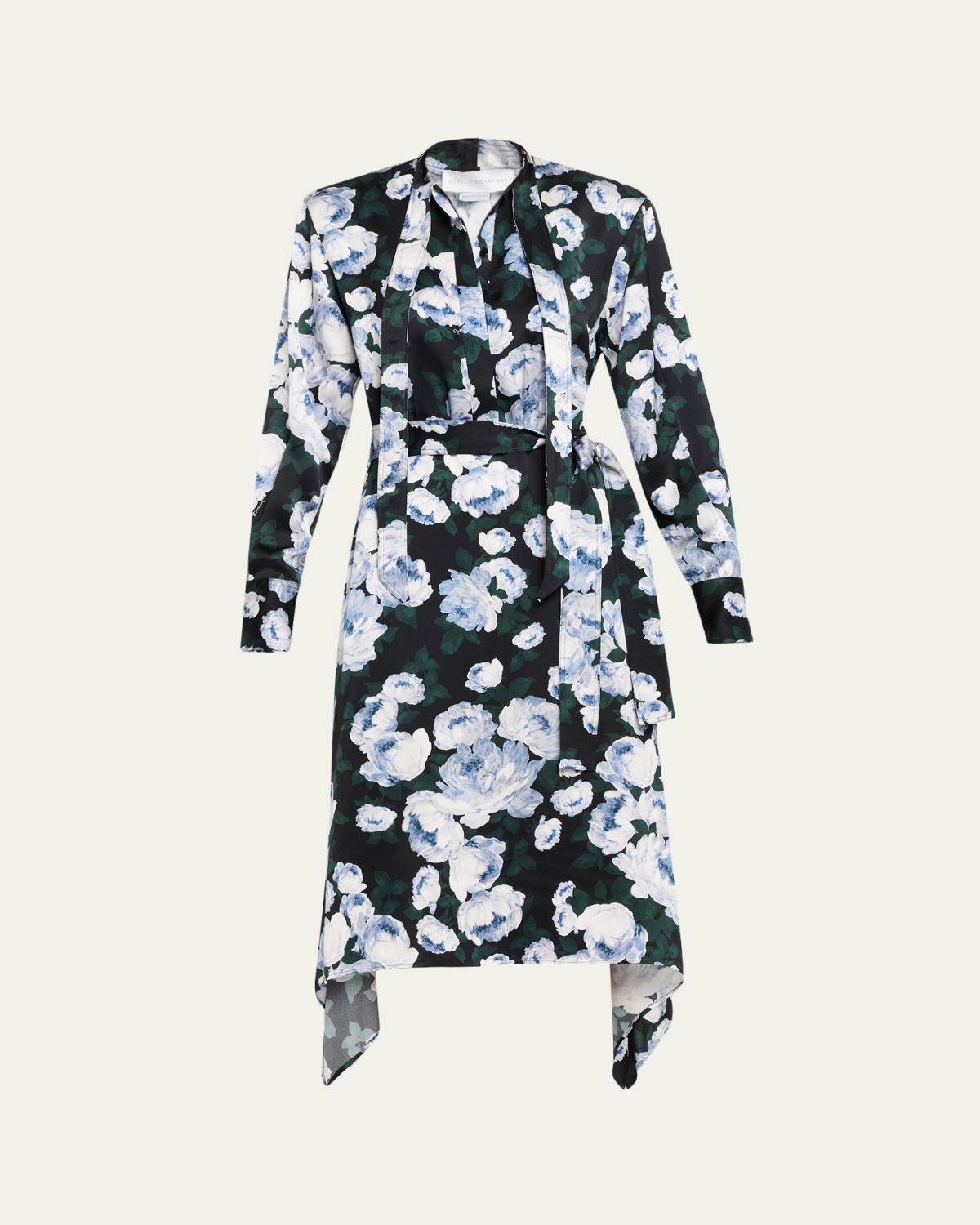 Stella McCartney Floral-Print Handkerchief Midi Shirtdress