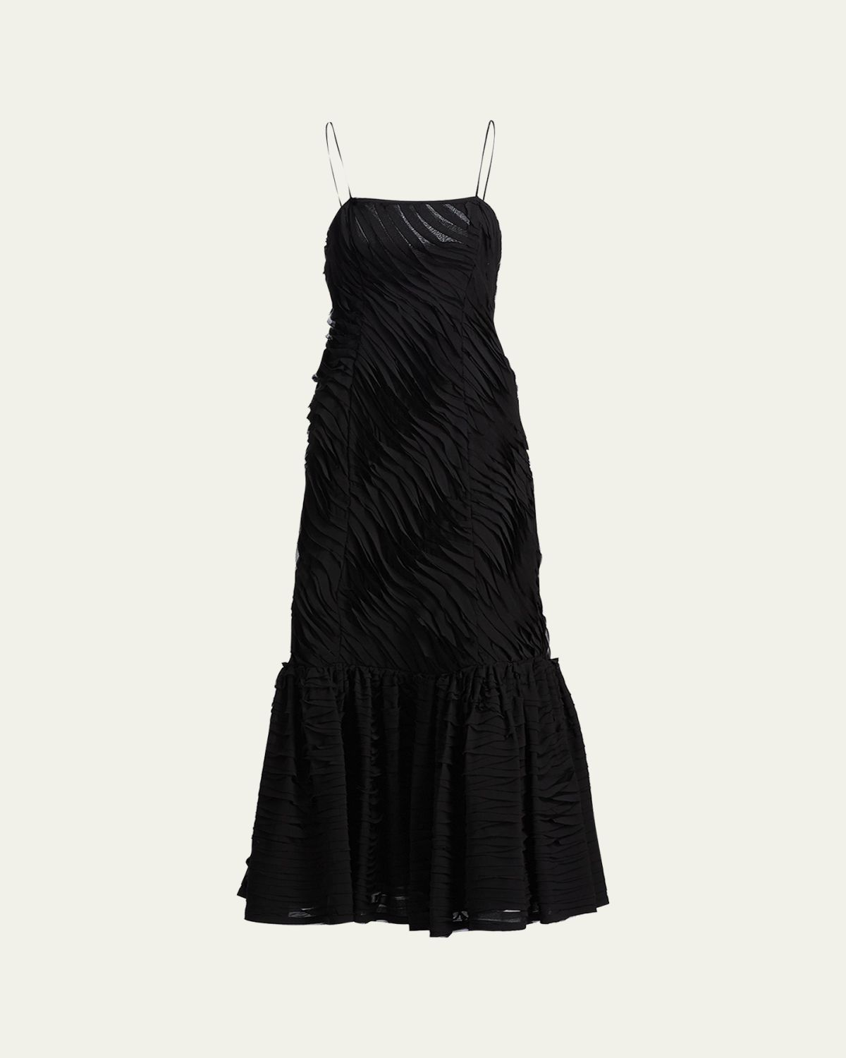 Ulla Johnson Augustina Textured-Pleat Maxi Dress