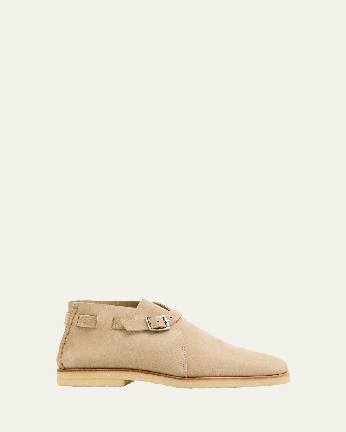 LEMAIRE Men's Buckle Slip-On Suede Desert Ankle Boots