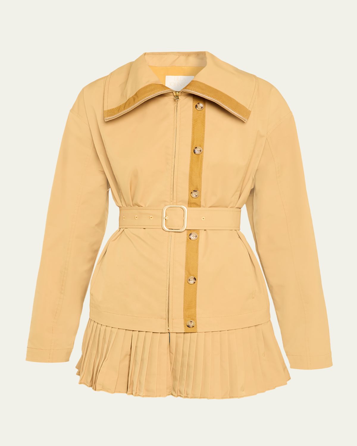 Ulla Johnson Lison Belted Jacket with Pleated Hem