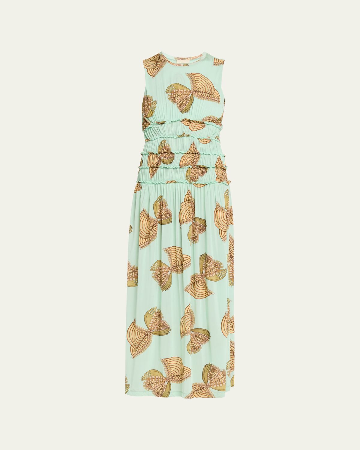 Ulla Johnson Kamaria Sleeveless Gathered Midi Dress