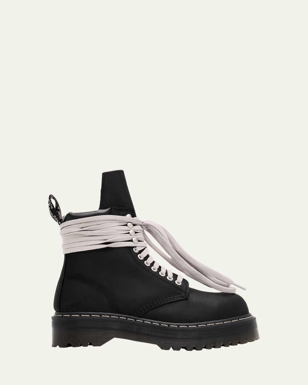 Rick Owens x Dr. Martens Quad Sole Steel Toe Leather Ankle Boots