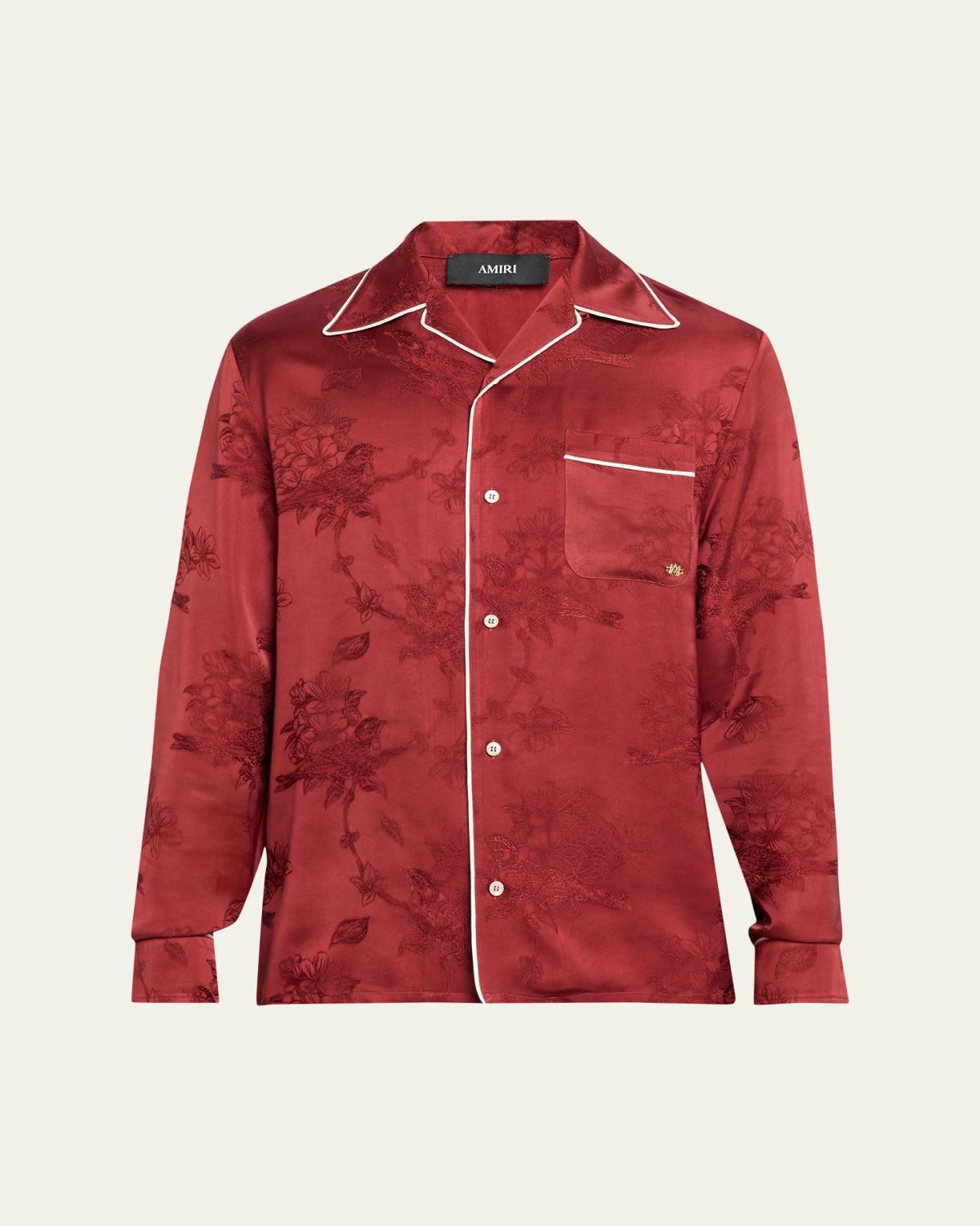 Amiri Men 's Viscose Floral Jacquard Button-Down Shirt