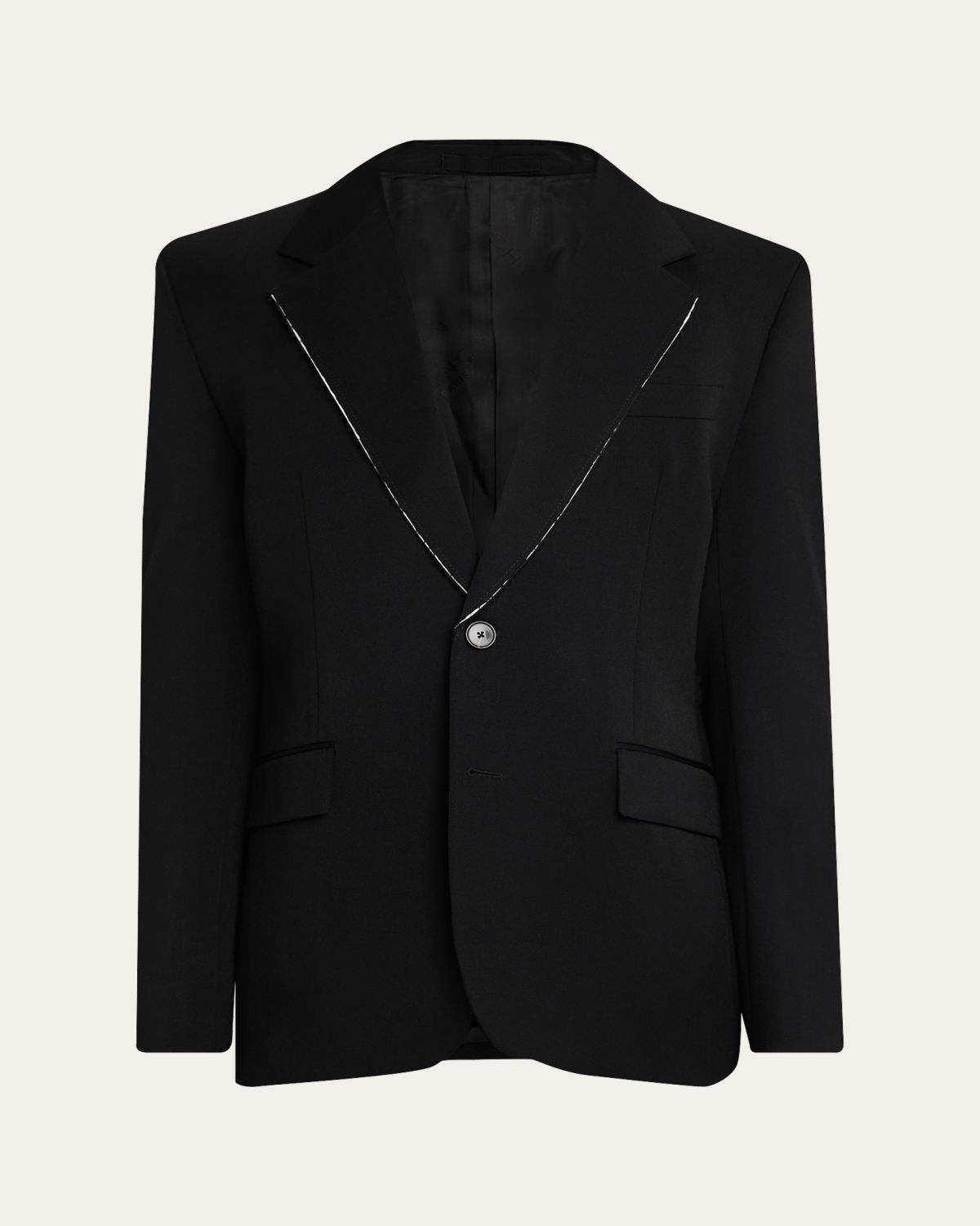 Givenchy Men 's Fitted Wool Raw-Edge Two-Button Blazer