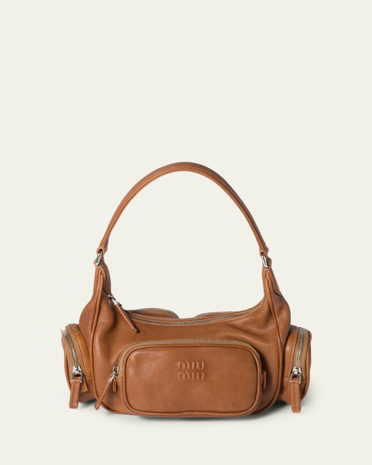 Miu Miu Pocket Nappa Leather Shoulder Bag