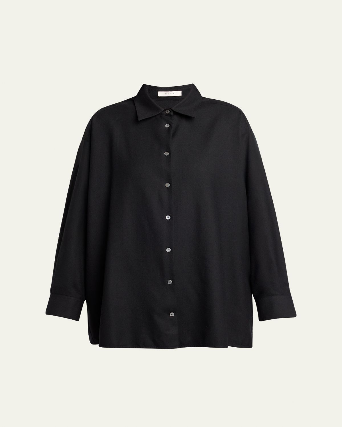 THE ROW Luka Wool Twill Oversized Button-Down Shirt