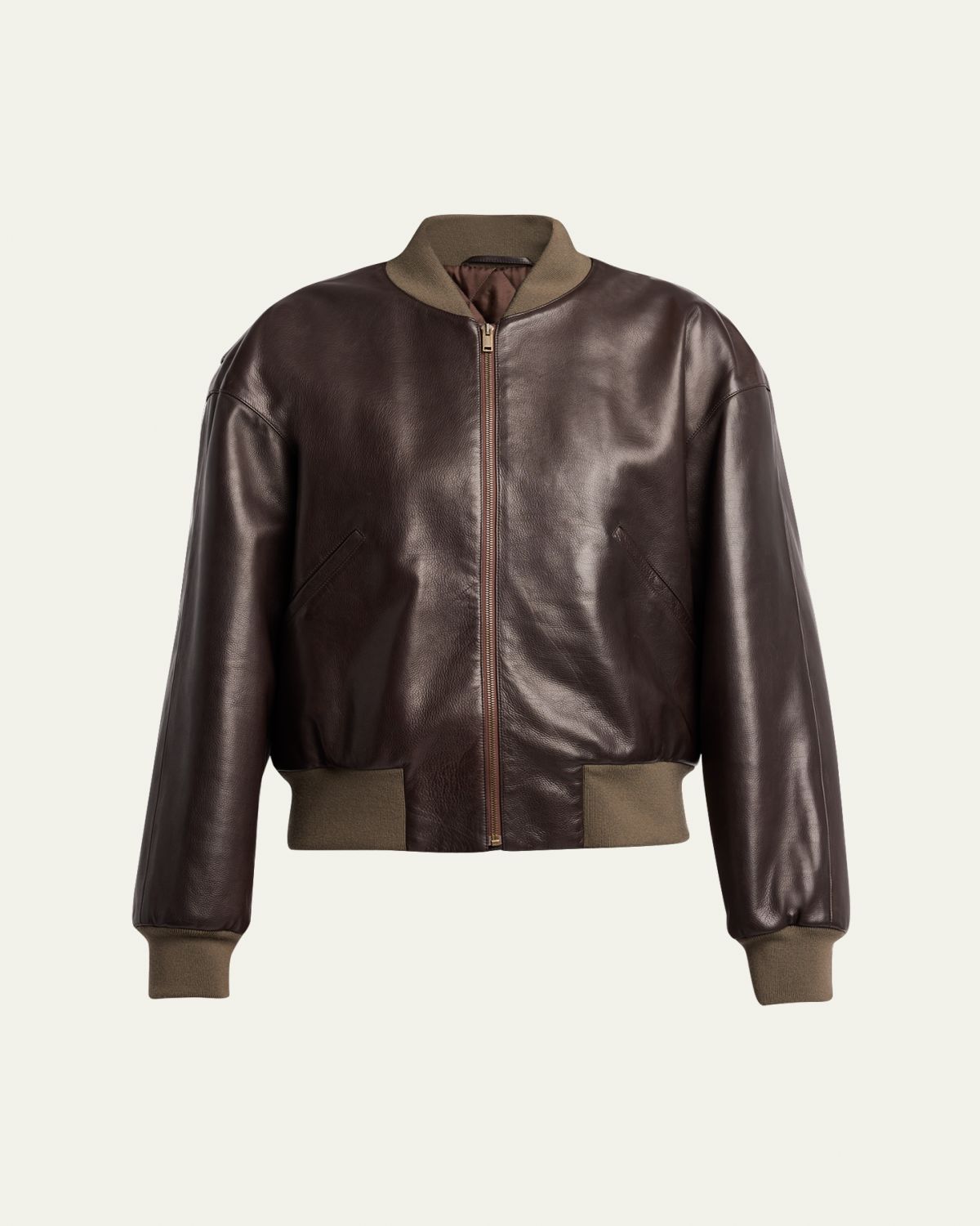 THE ROW Morisel Leather Bomber Jacket