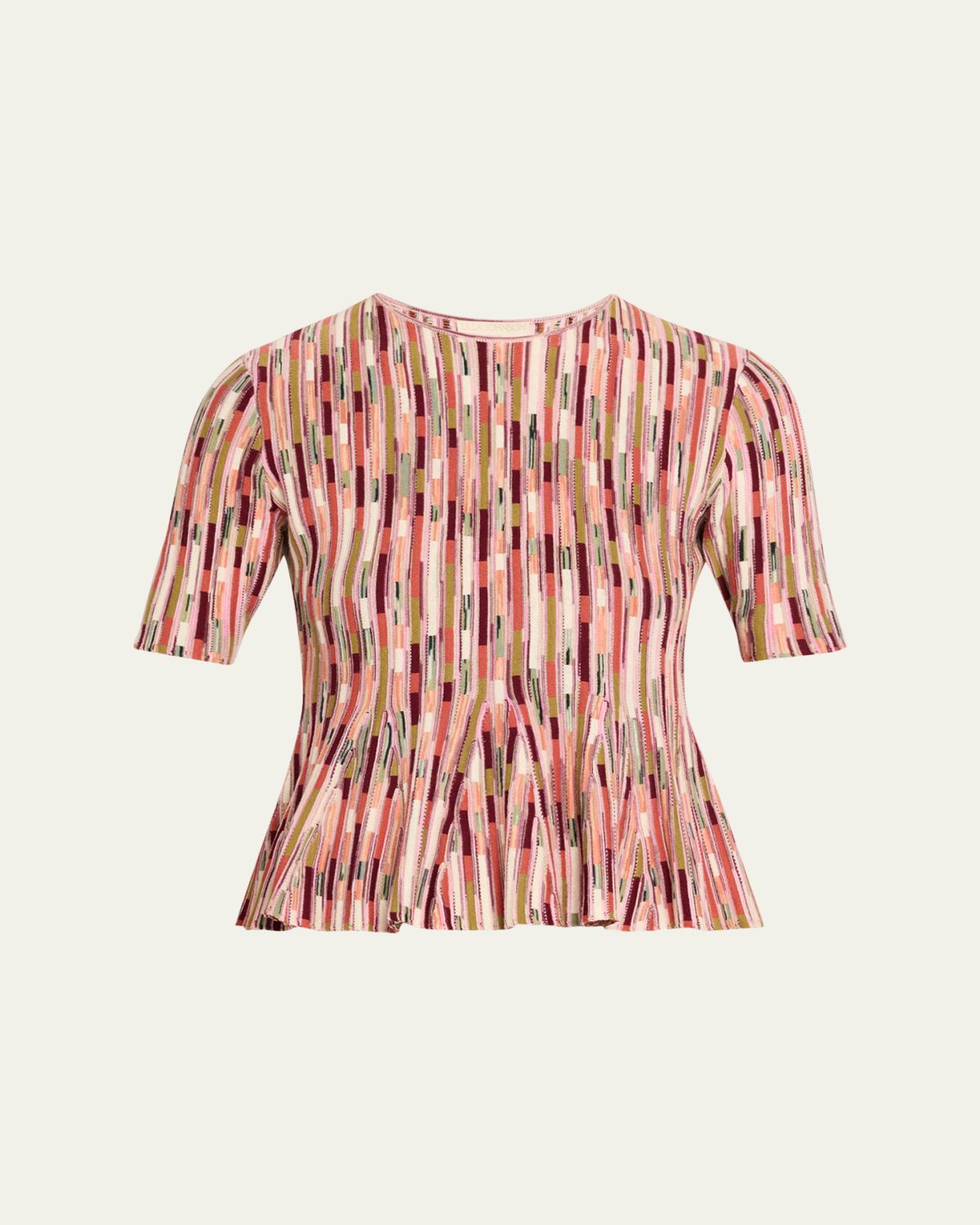 Ulla Johnson Samira Spaced-Dyed Knit Short-Sleeve Top