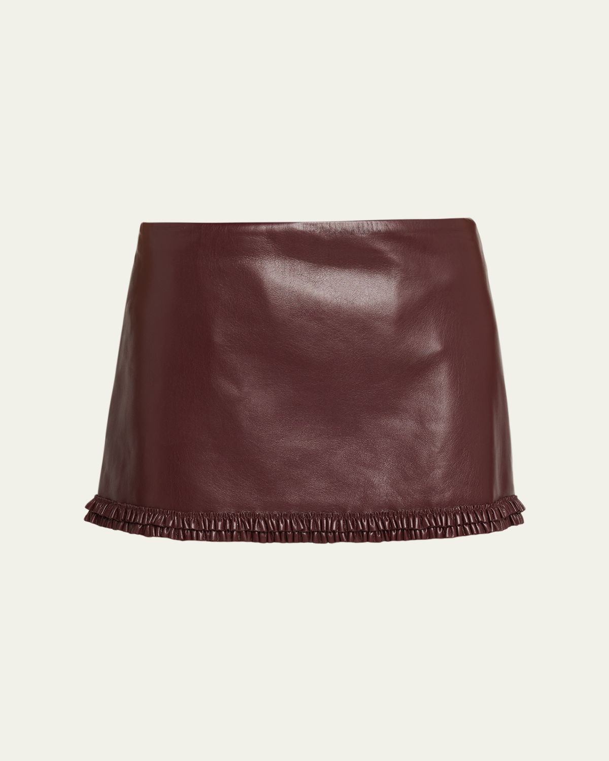 LoveShackFancy Noala Faux Leather Mini Skirt