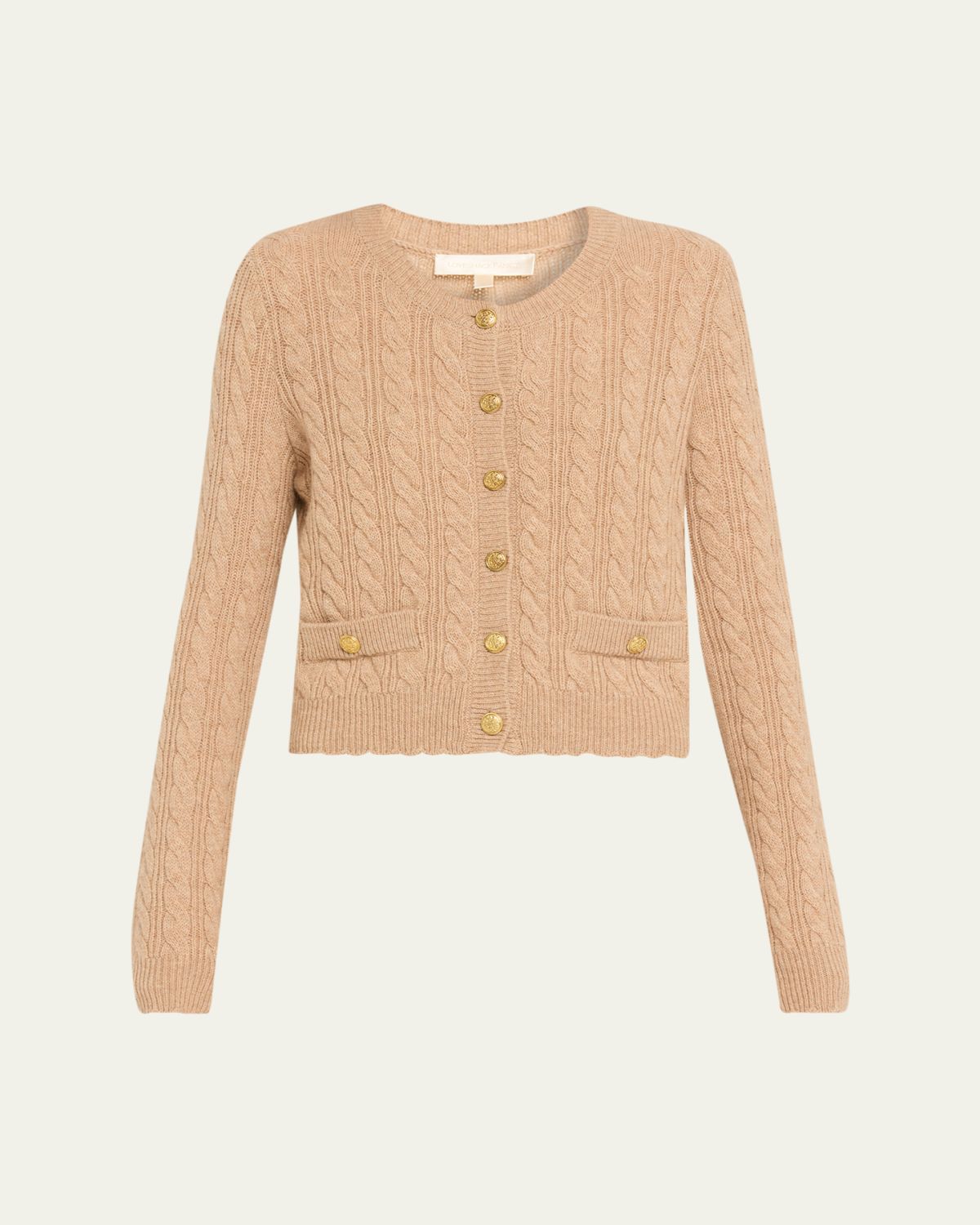 LoveShackFancy Eugenie Cable-Knit Wool Cashmere Cardigan