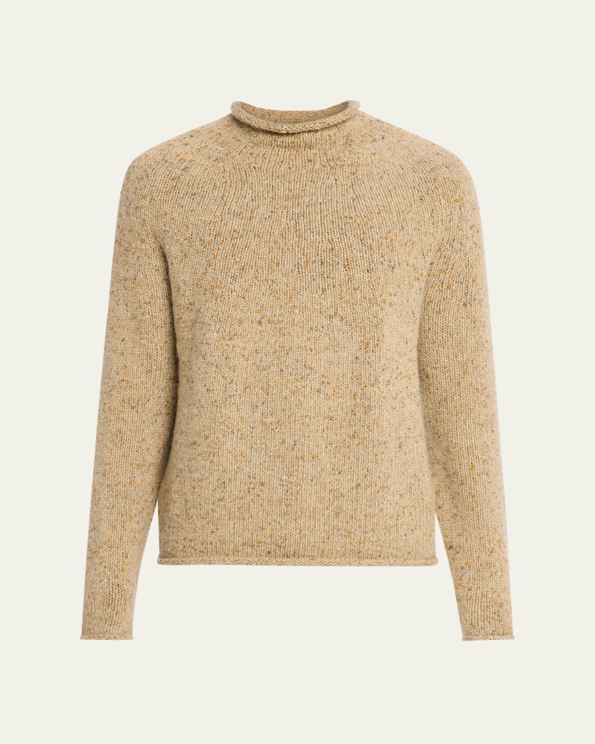 Loro Piana Men's Cashmere Donegal Knit Turtleneck Sweater