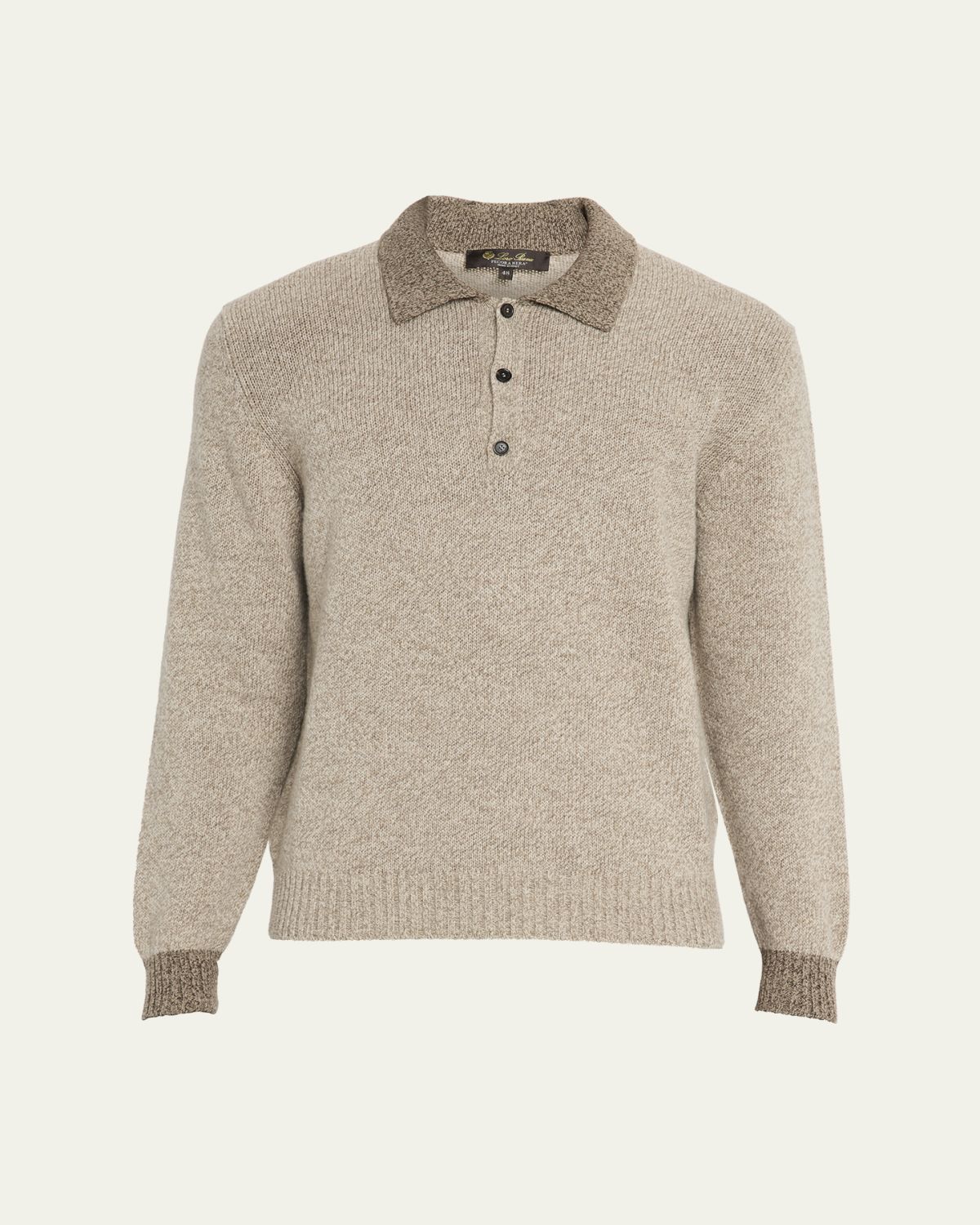 Loro Piana Men's Sheep Meadow Wool and Cashmere Polo Sweater