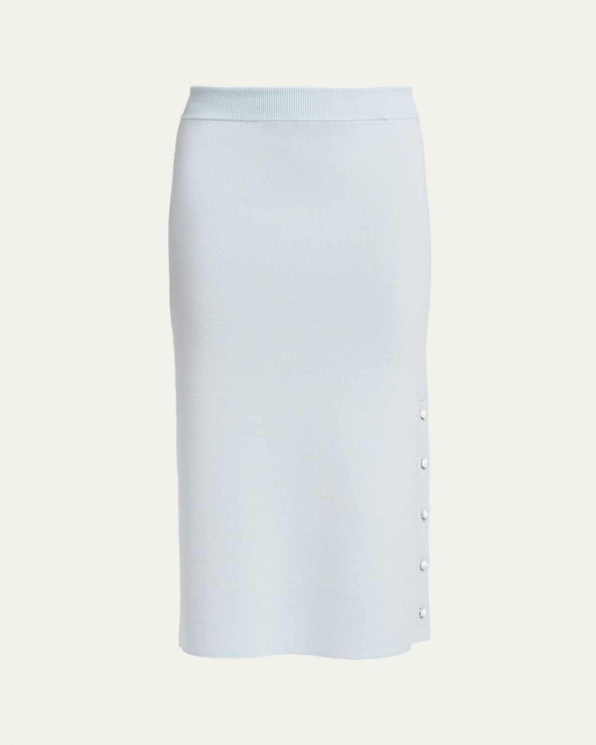 Jil Sander Button-Hem Wool Knit Midi Skirt