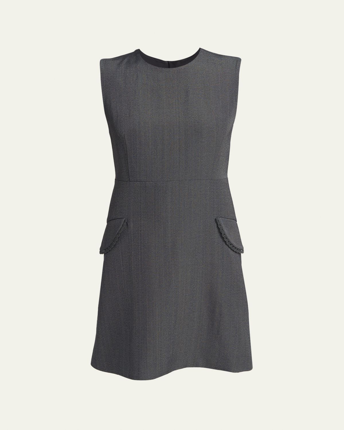 Jil Sander Embroidered Pockets Sleeveless Mini Dress