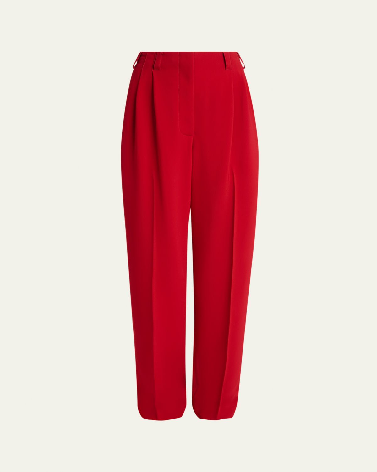Givenchy Double Pleated Straight-Leg Ankle Trousers